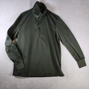 Mens Military Issue Heat Moisture‎ Resistant Shirt Sleeping 1/4 Zip Olive L